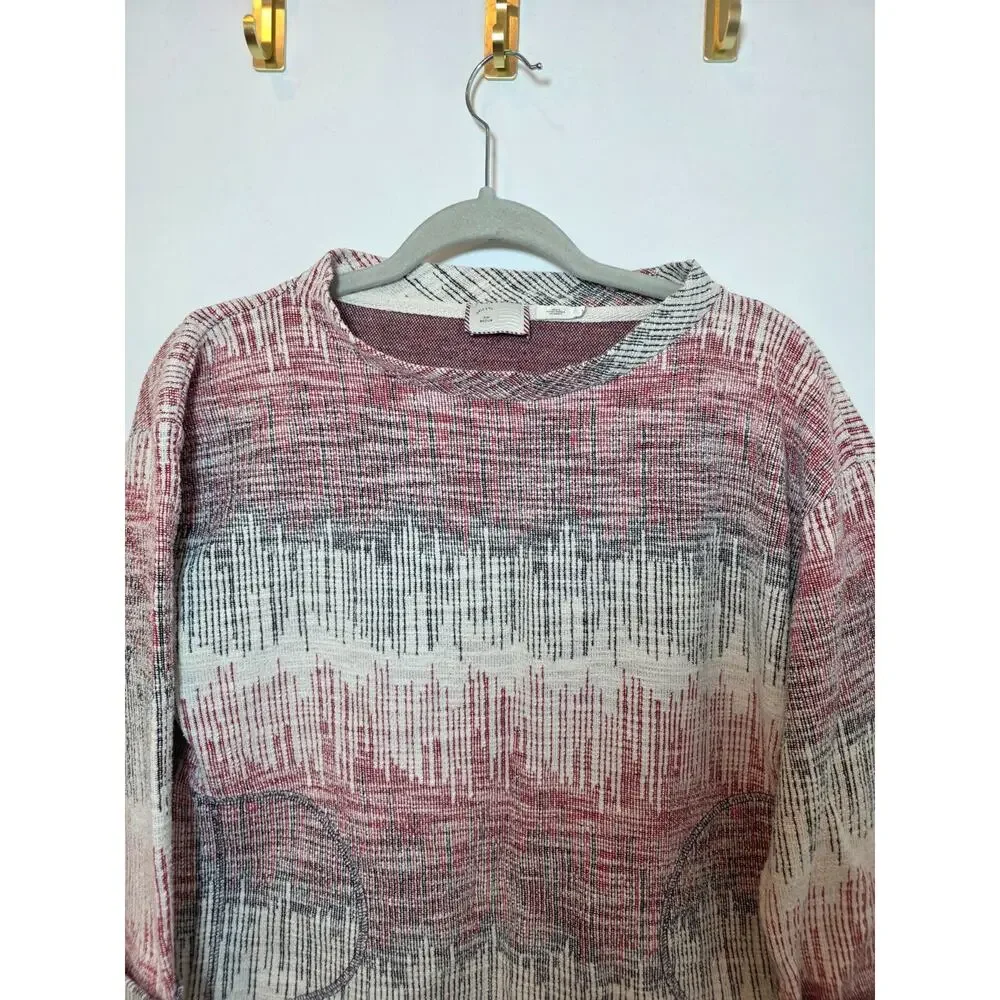 Anthropologie Postmark Womens Top Abstract Print Indie 3/4 Sleeve Medium